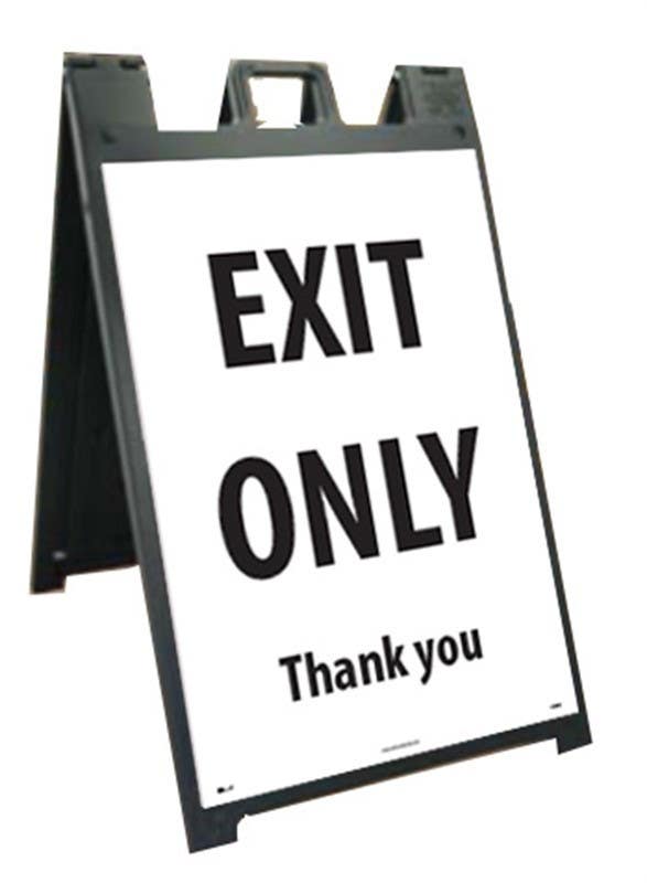 AccuformNMC SFS115 Exit Only Thank You Sign, 36" x 24", Corrugated Plastic 0.166