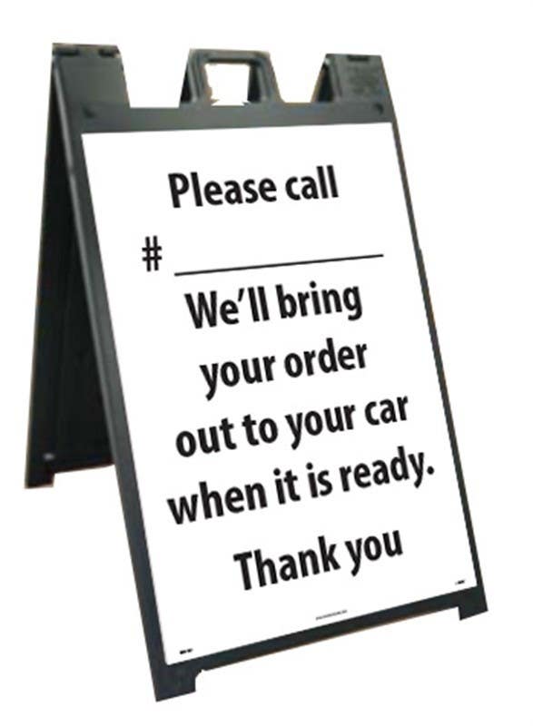 AccuformNMC SFS116CKIT Please Call  ___, Sidewalk Stand/Sign, Rigid Plastic, 45" x 25"