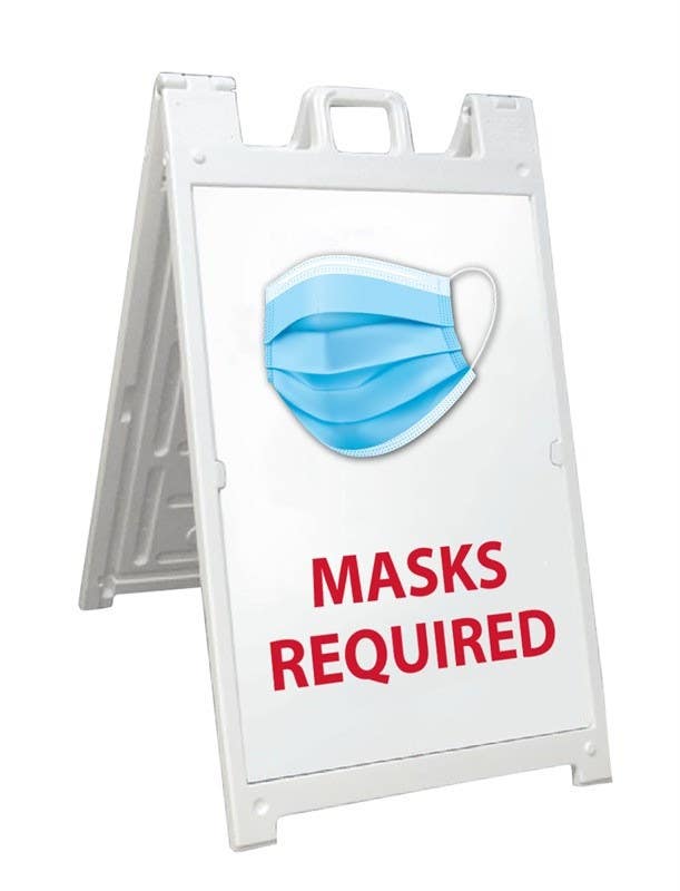 AccuformNMC SFS120 Mask Required Sign, 36" x 24", Corrugated Plastic 0.166