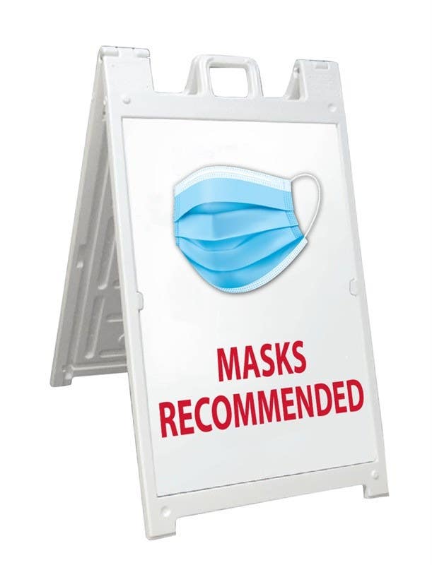 AccuformNMC SFS121 Mask Recommended Sign, 36" x 24", Corrugated Plastic 0.166