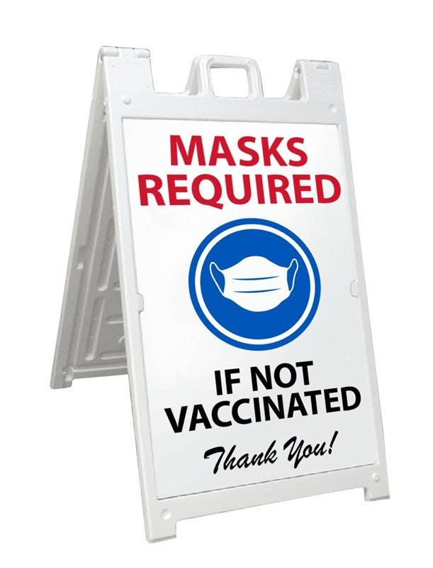 AccuformNMC SFS122 Mask Recommended If Not Vaccinated Sign, 36" x 24", Corrugated Plastic 0.166