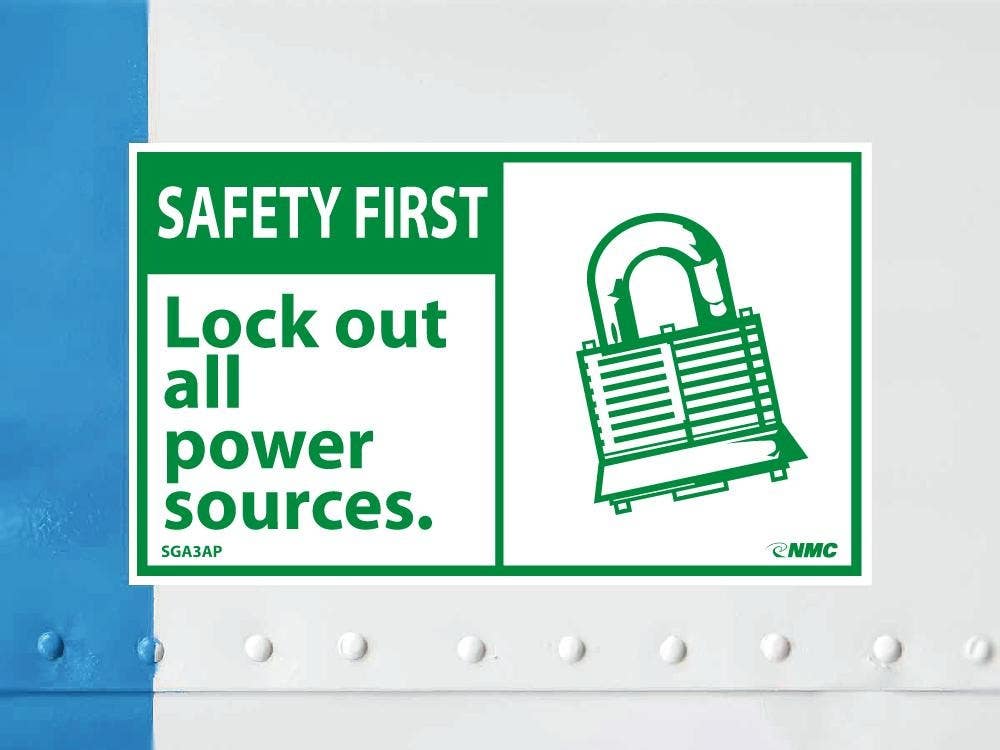 AccuformNMC LELC901VSP Lockout / Tagout Safety Labels, Adhesive Vinyl, 5" x 3-1/2", 5/Pk