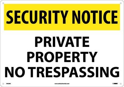 AccuformNMC MATR Private Property Safety Sign, No Trespassing