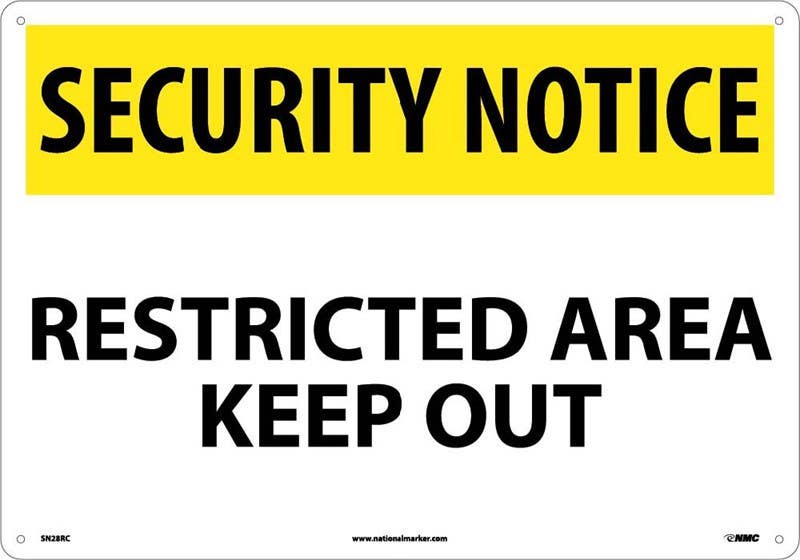 AccuformNMC MAD Notice Safety Sign, Restricted Area - Keep Out