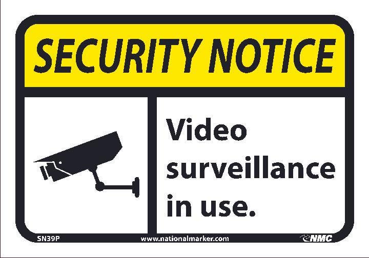 AccuformNMC MASE OSHA Notice Safety Sign, Video Surveillance In Use On These Premises