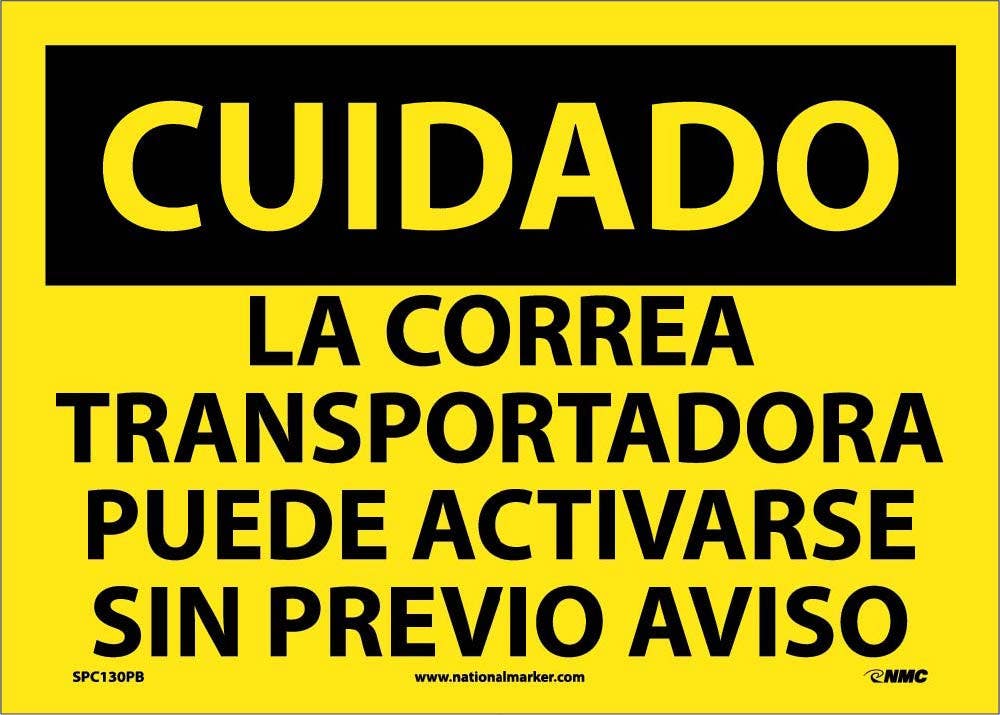 AccuformNMC SPC130 Caution, Equipment Safety Sign (Spanish), 10" x 14"