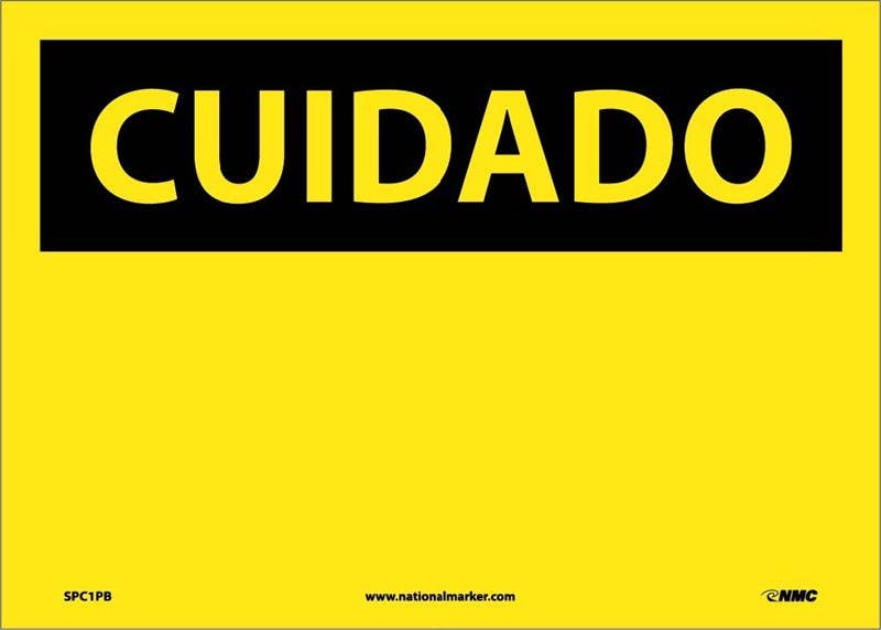 AccuformNMC SHMRBH OSHA Caution Safety Sign Blank, Spanish