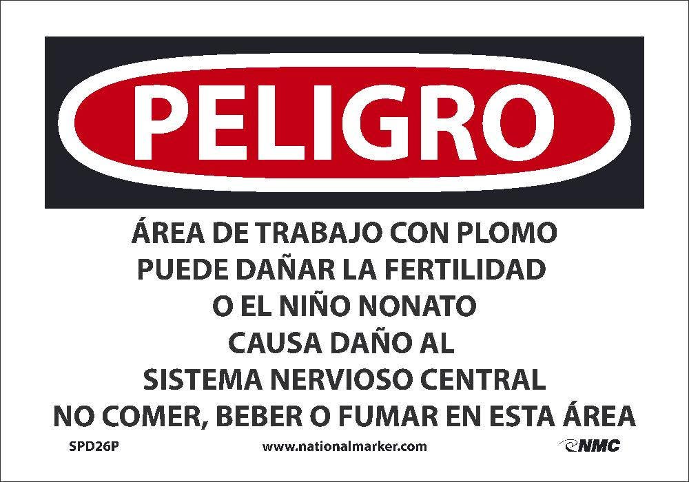 AccuformNMC SPD26 Danger, Lead Work Area May Cause Cancer Sign (Spanish)
