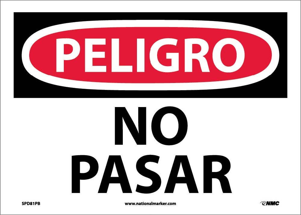AccuformNMC SHMA OSHA Danger Safety Sign, No Trespassing, Spanish