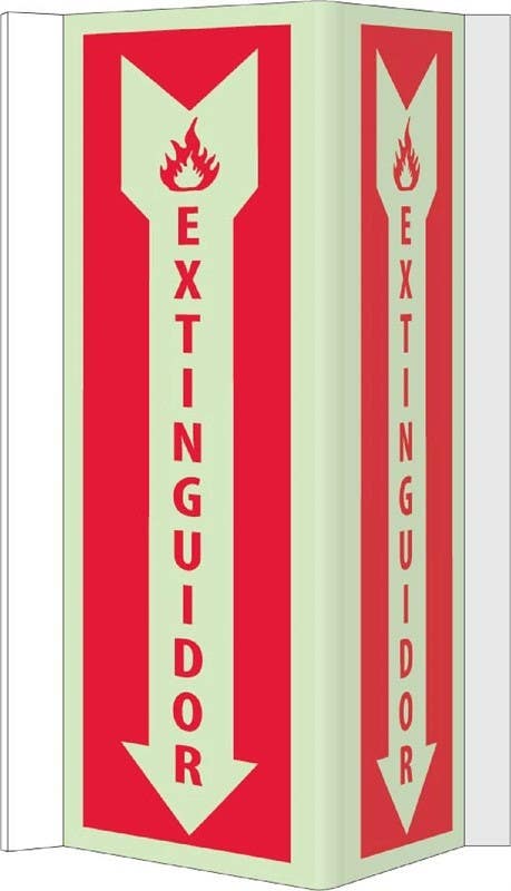 AccuformNMC SPGLV43 Extinguisher Sign (Spanish), 16" x 8.75", Acrylicglow