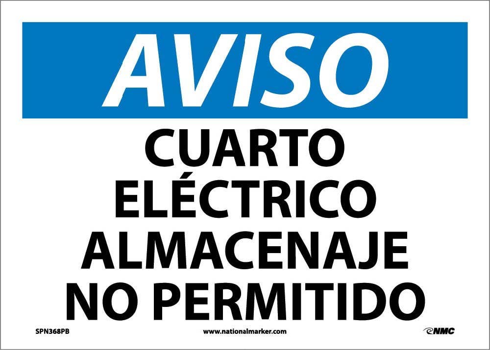 AccuformNMC MELC OSHA Notice Electrical Safety Sign, Electrical Room, No Storage Permitted