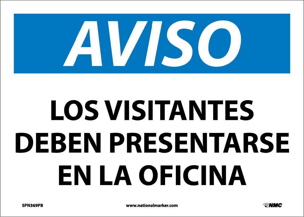 AccuformNMC MAD OSHA Notice Safety Sign, All Visitors Must Register At Office