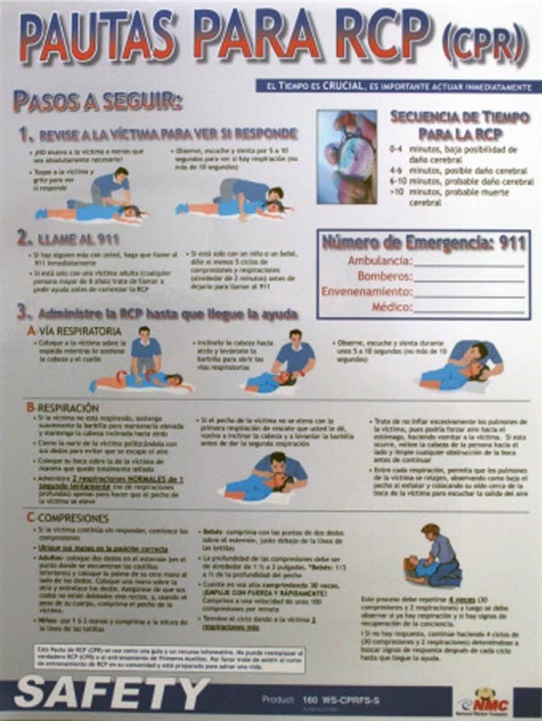 AccuformNMC SPPST004 CPR Guidelines Poster (Spanish), 18" x 24", Paper