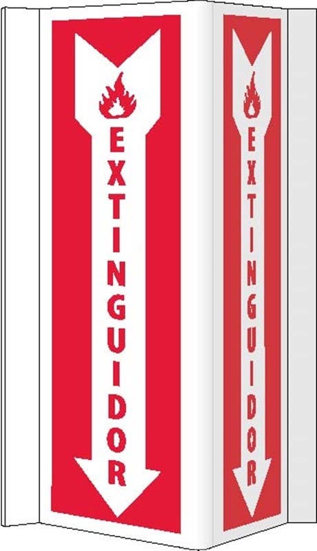 AccuformNMC SPVS43W Fire Extinguisher Sign (Spanish), 16" x 8.75", Rigid Vinyl 3mm