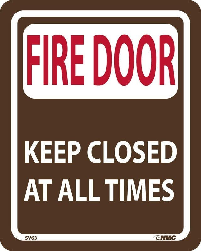 AccuformNMC SV63 Fire Door Keep Closed At All Times Sign, 10" x 8", .125 Acrylic