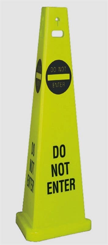 AccuformNMC TFS304 Do Not Enter, 3-Sided Safety Cone Floor Sign, 40" Tall, 3/Case