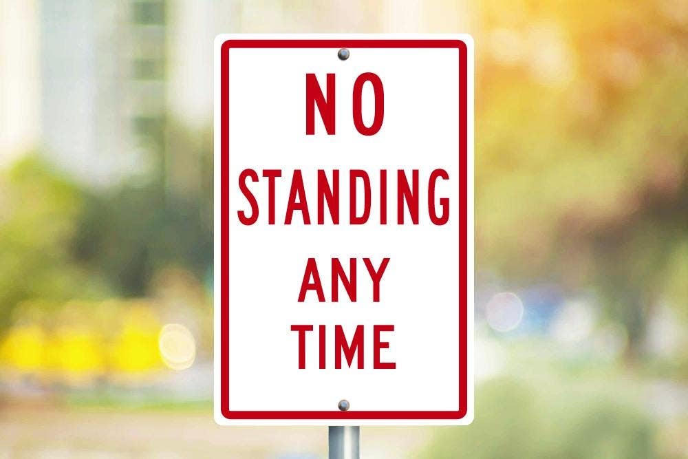 AccuformNMC TM098 No Standing Anytime Sign, 18" x 12"