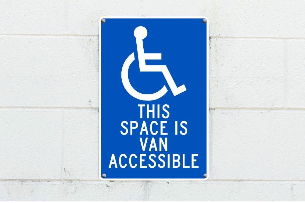 AccuformNMC TM104 This Space Is Van Accessible Sign, 18" x 12"