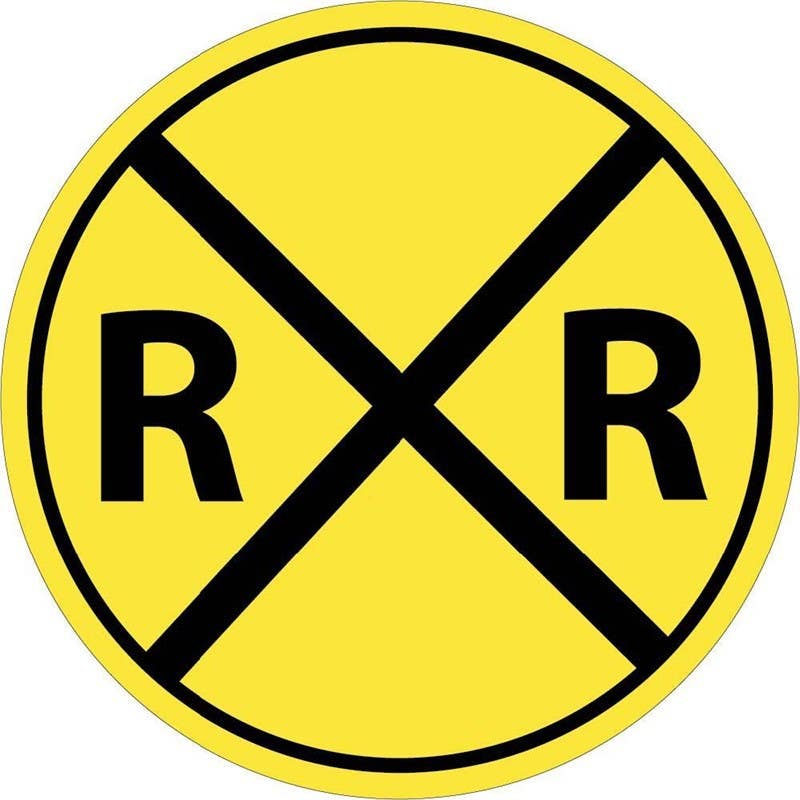 AccuformNMC MW1013 Rail Sign, Highway-Rail Grade Crossing