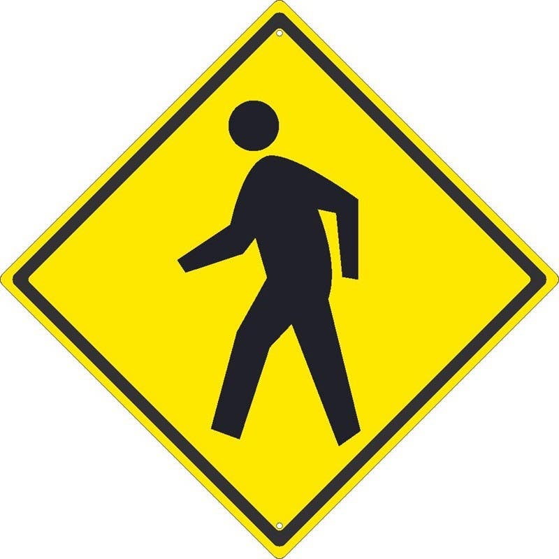 AccuformNMC TM119 Pedestrian Crossing Sign (Graphic), Diamond Shape, 24" H x 24" W