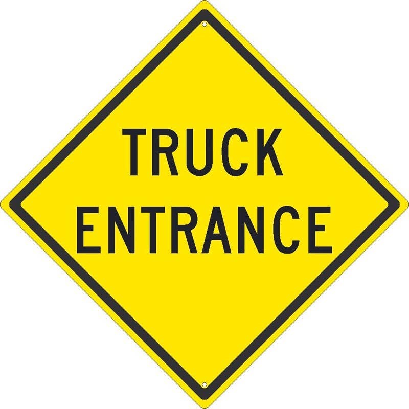 AccuformNMC TM122K Truck Entrance Sign (Diamond Shape), 24" x 24", .080 EGP Reflective Aluminum