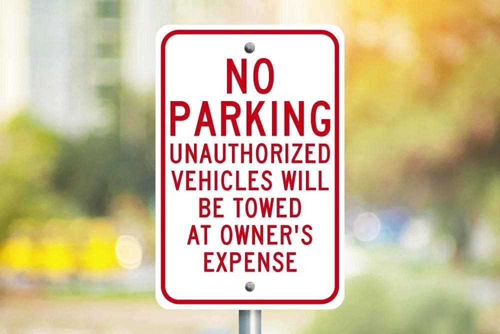AccuformNMC TM12 No Parking, Unauthorized Vehicles Will Be Towed Sign, 18" x 12