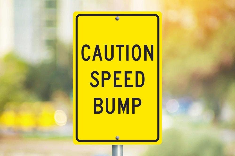 AccuformNMC TM136 Caution Speed Bump Sign, 18" x 12"