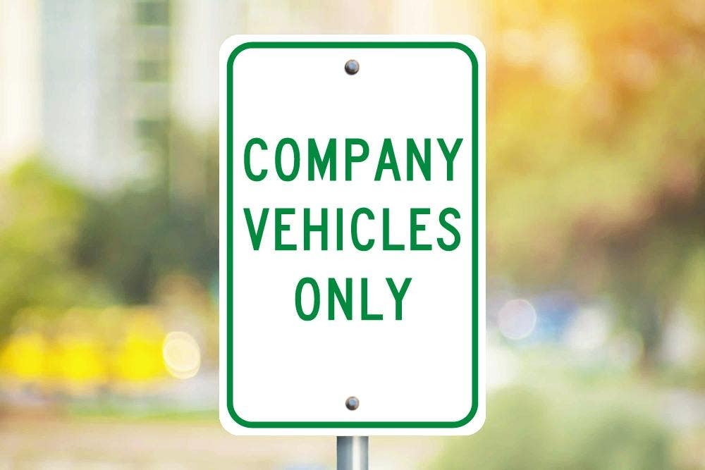 AccuformNMC TM138 Company Vehicles Only Sign, 18" x 12"