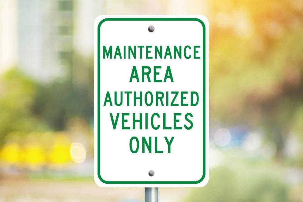 AccuformNMC TM139 Maintenance Area Authorized Vehicles Only Sign, 18" x 12"