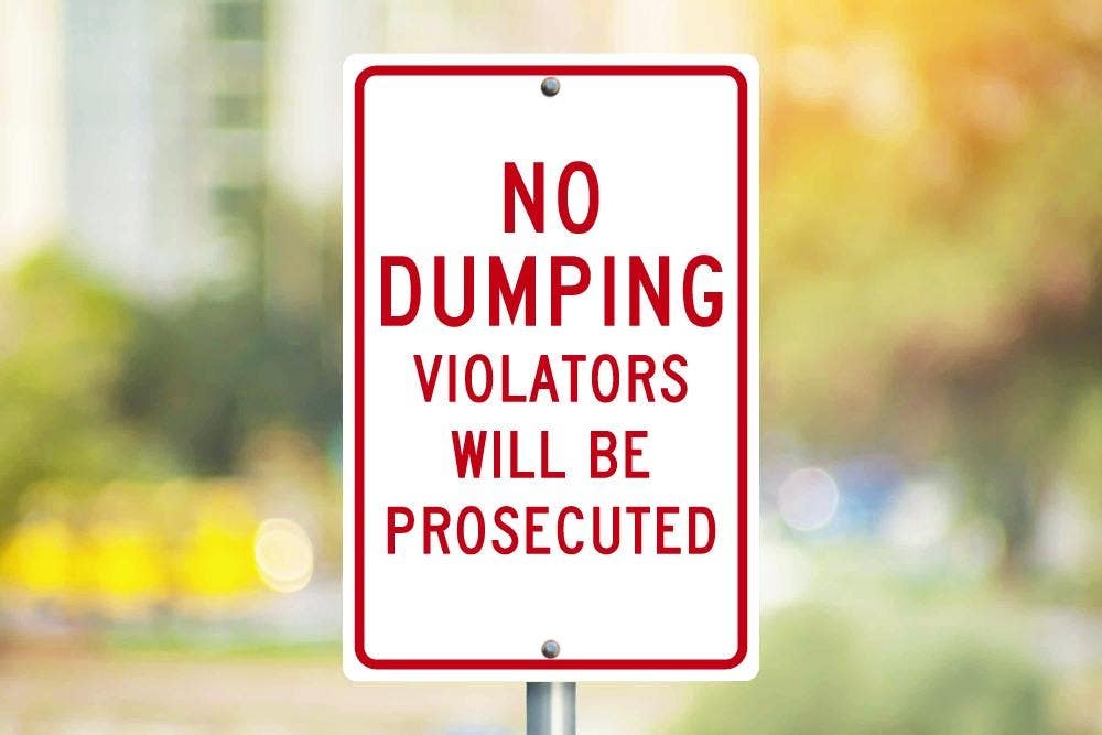 AccuformNMC TM140 No Dumping Violators Will Be Prosecuted Sign, 18" x 12"
