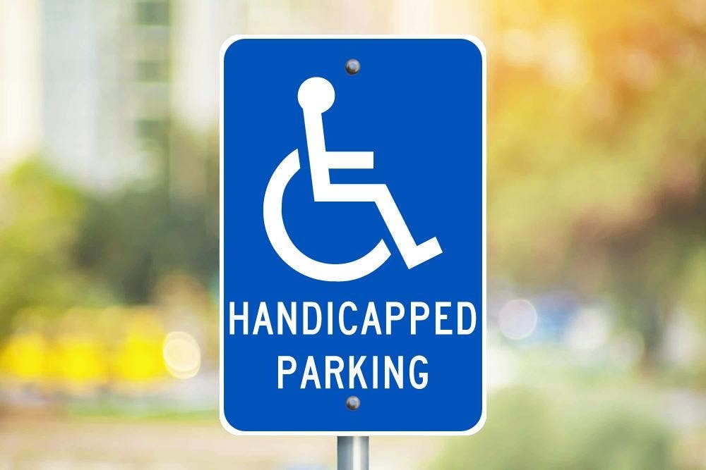 AccuformNMC TM146J Handicapped Parking Only Sign (Graphic), 18" x 12", .080 EGP Reflective Aluminum