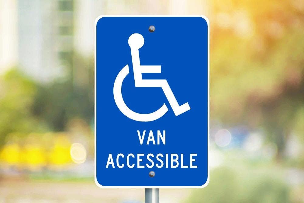 AccuformNMC FRA Federal Parking Sign, Van Accessible Handicapped Parking, Engineer Grade Reflective Aluminum (.080)