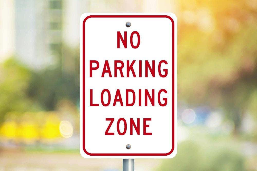 AccuformNMC TM14 No Parking Loading Zone Sign, 18" x 12"