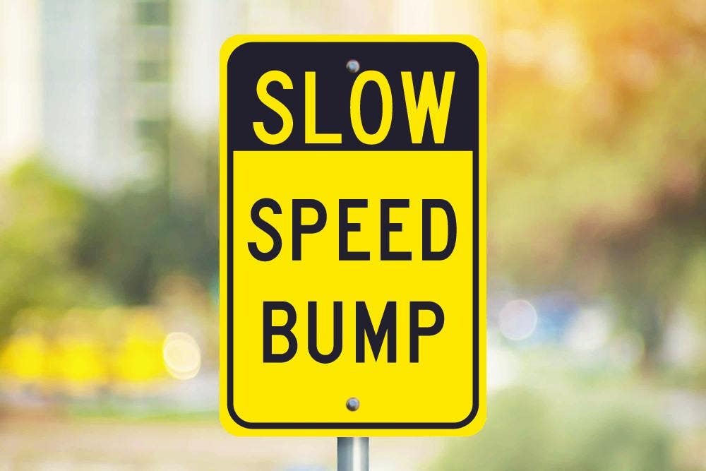 AccuformNMC FRW Surface & Driving Conditions Sign, Slow - Speed Bump