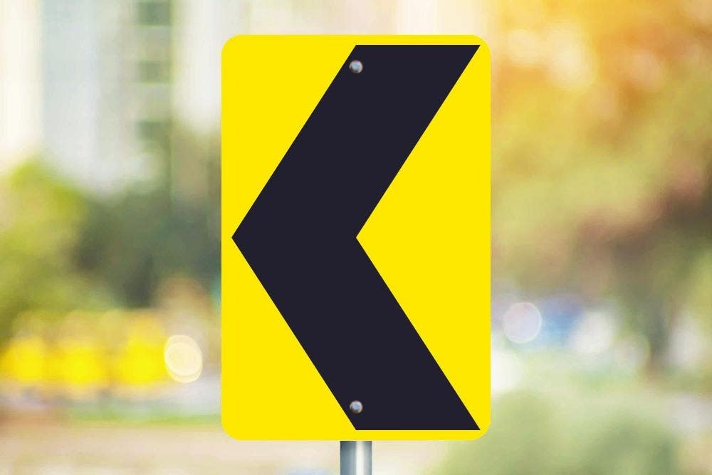 AccuformNMC W18 Direction Sign, Chevron Alignment