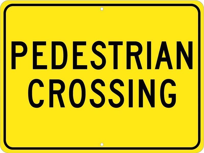 AccuformNMC FRW Bicycle & Pedestrian Sign, Pedestrian Crossing