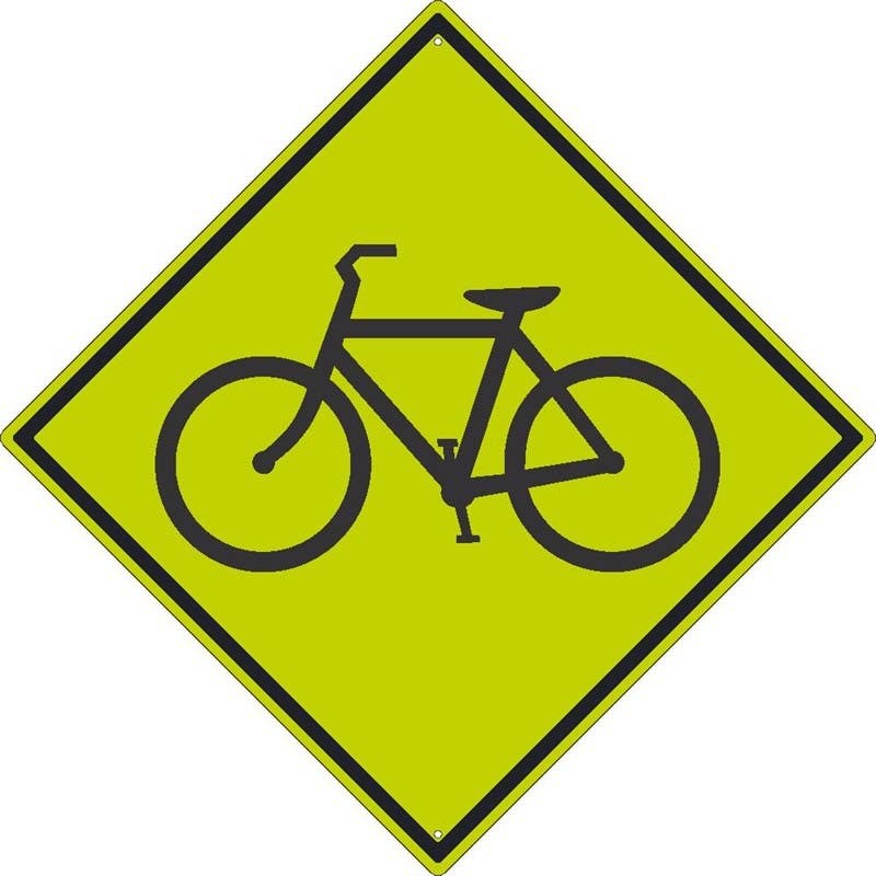AccuformNMC TM183DG Bike Crossing Sign (Graphic), 30" x 30", .080 DG Reflective Aluminum