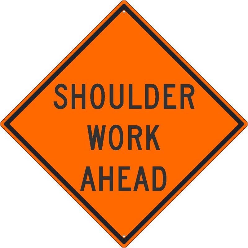 AccuformNMC FRK Rigid Construction Sign, Shoulder Work