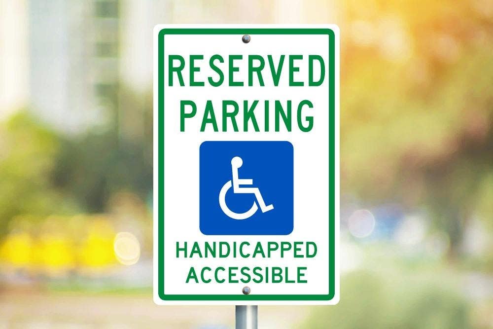 AccuformNMC TM197 Reserved Parking Handicapped Accessible Sign, 18" x 12"