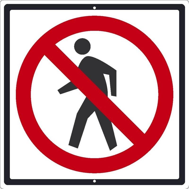 AccuformNMC FRR Bicycle & Pedestrian Sign, No Pedestrian Crossing (Symbol), 24" x 24"