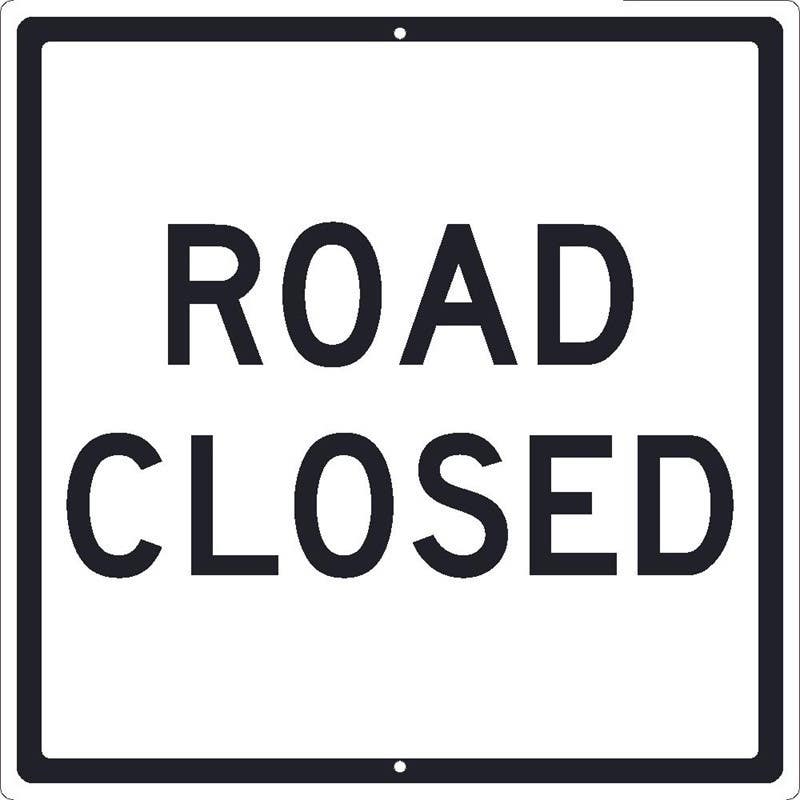 AccuformNMC FRR322 Facility Traffic Sign, Road Closed, 24" x 24"
