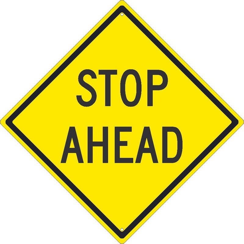 AccuformNMC TM215K Stop Ahead Sign, 24" x 24", .080 HIP Reflective Aluminum
