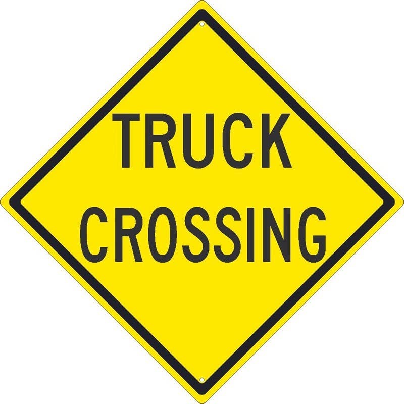 AccuformNMC FRW Crossing Sign, Truck Crossing