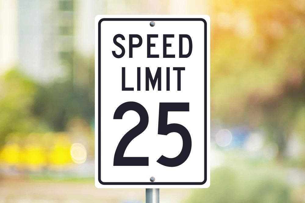 AccuformNMC TM21H Speed Limit 25 Sign, .063 Aluminum, 18" H x 12" W