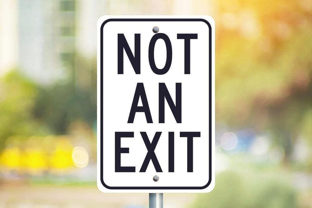 AccuformNMC FRR Facility Traffic Sign, Not An Exit