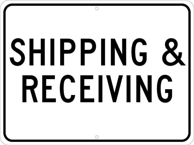 AccuformNMC FRR Facility Traffic Sign, Shipping & Receiving, 12" x 24"