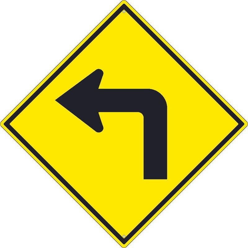 AccuformNMC TM239K Left Turn Arrow Sign (Graphic), 30" x 30", .080 HIP Reflective Aluminum
