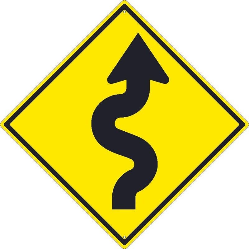 AccuformNMC TM242K Winding Road Right Arrow Sign (Graphic), 30" x 30", .080 HIP Reflective Aluminum