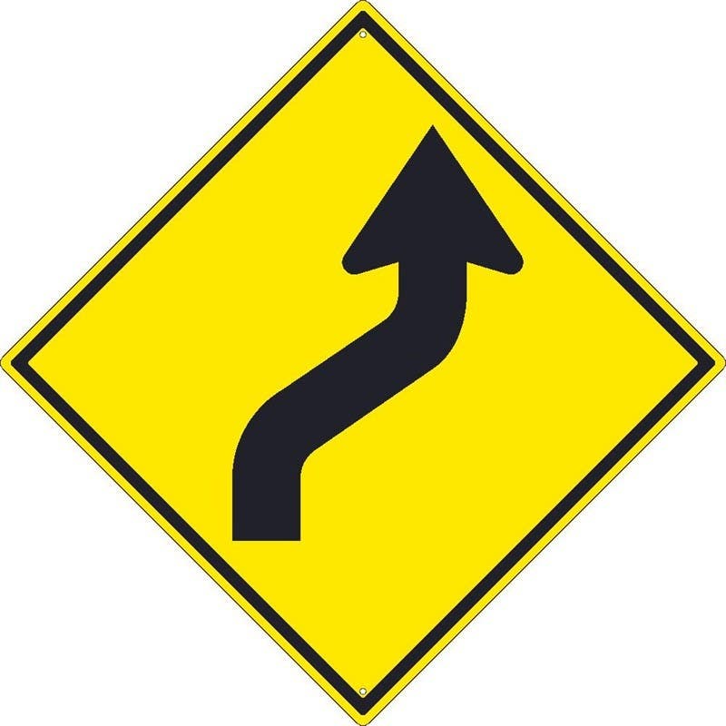 AccuformNMC FRW Direction Sign, Right Reverse Curve