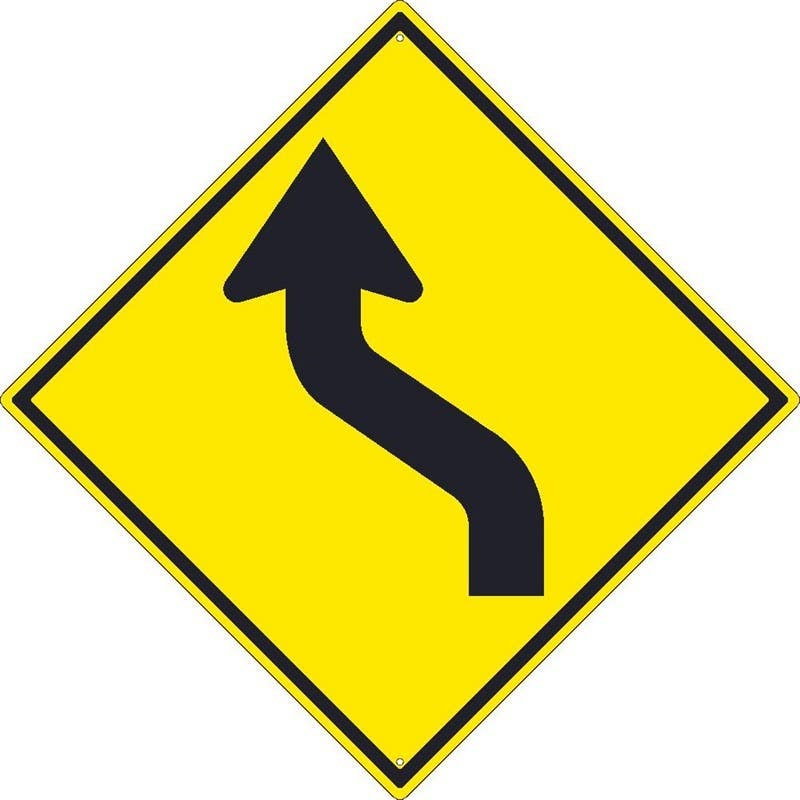 AccuformNMC FRW Direction Sign, Left Reverse Curve